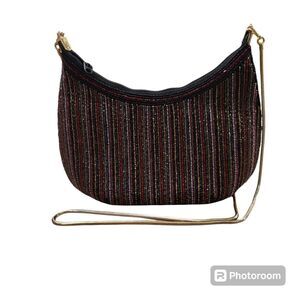 Walborg multi colored beaded evening bag, hardware Chain-Link Shoulder Strap